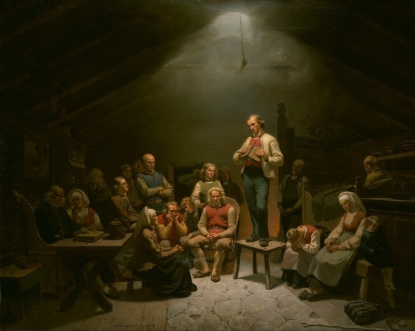 Preaching to a group of people Print